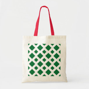 Green Diamonds on White Tote Bag