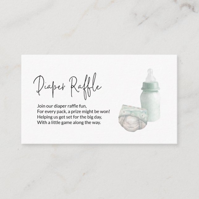 Green Diaper Raffle Enclosure Card (Front)