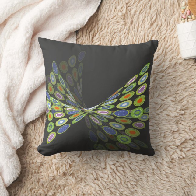 Green Digital Butterfly Graphics Art Pillow Cushio (Blanket)
