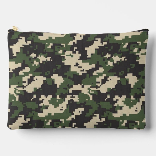 Green Digital Camouflage Pattern Accessory Pouch (Front)