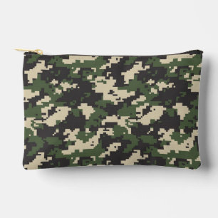Green Digital Camouflage Pattern Accessory Pouch