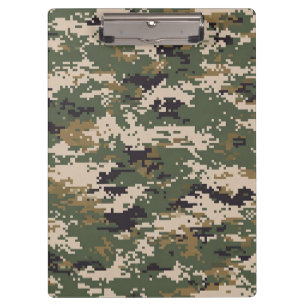 Green Digital Camouflage Pattern Clipboard