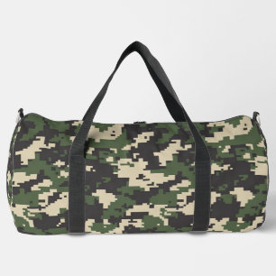Green Digital Camouflage Pattern Duffle Bag