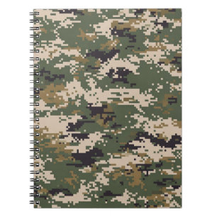 Green Digital Camouflage Pattern Notebook