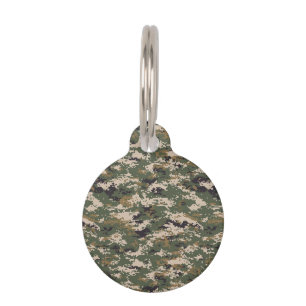 Green Digital Camouflage Pattern Pet Tag