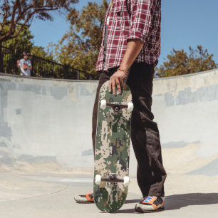 Green Digital Camouflage Pattern Skateboard