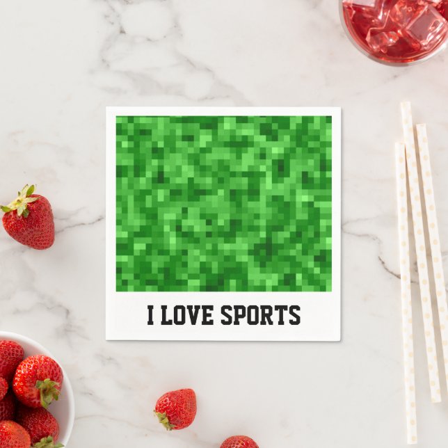 Green Digital Turf Sports Field Football Soccer Napkin (Insitu)