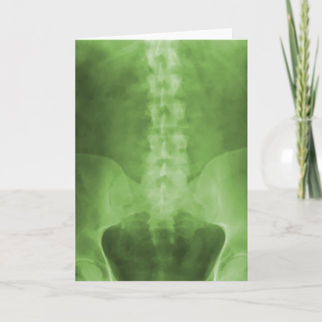 Green Digital X-Ray Art Greeting Card (Front)