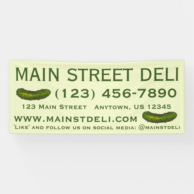 Green Dill Pickle Deli Restaurant Delicatessen Banner (Horizontal)