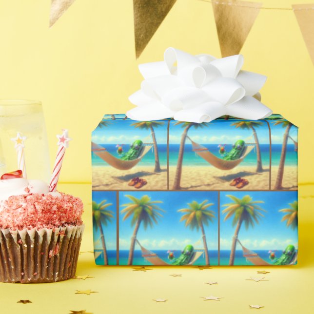 Green Dill Pickle In a Hammock Wrapping Paper (Birthday Party)