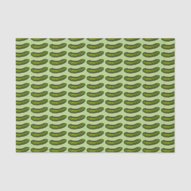 Green Dill Pickle Kosher Deli Sour Pickles Foodie Tissue Paper (Front)