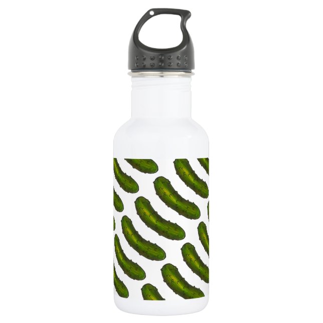 Green Dill Pickle Pickles Water Bottle (Front)