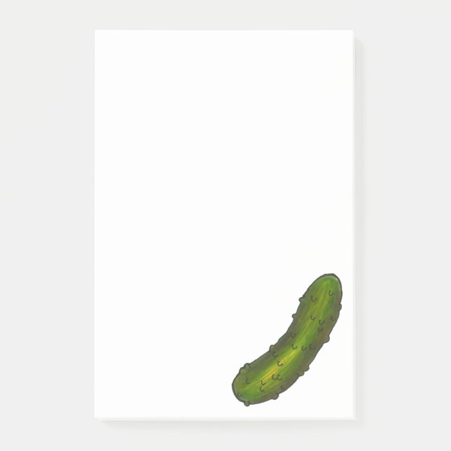 Green Dill Pickle Sour Crunchy Kosher Pickles Food Post-it Notes (Front)
