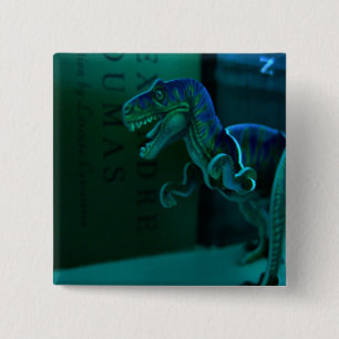 Green Dino 15 Cm Square Badge