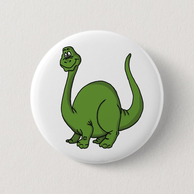 Green Dino 6 Cm Round Badge (Front)