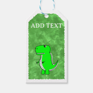 Green Dino Watercolor Baby Shower Gift Tags