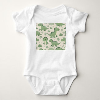 green dinosaur baby bodysuit