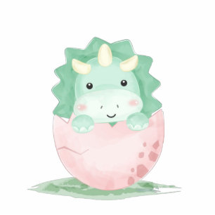 Green Dinosaur Baby Shower Cake Topper Cutout Standing Photo Sculpture