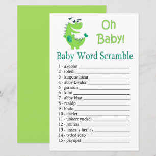 Green Dinosaur Baby word scramble game