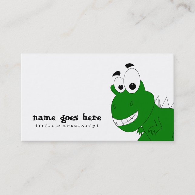 green dinosaur business card (Front)
