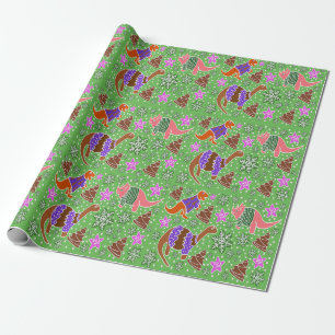 Green Dinosaur Christmas  Wrapping Paper