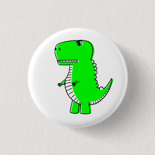 Green Dinosaur Drawing  3 Cm Round Badge