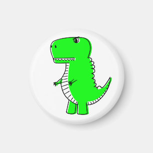 Green Dinosaur Drawing Magnet