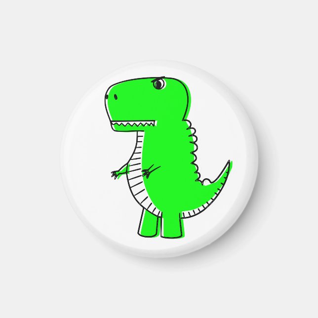 Green Dinosaur Drawing  Magnet (Front)