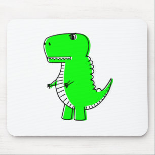 Green Dinosaur Drawing Mouse Mat