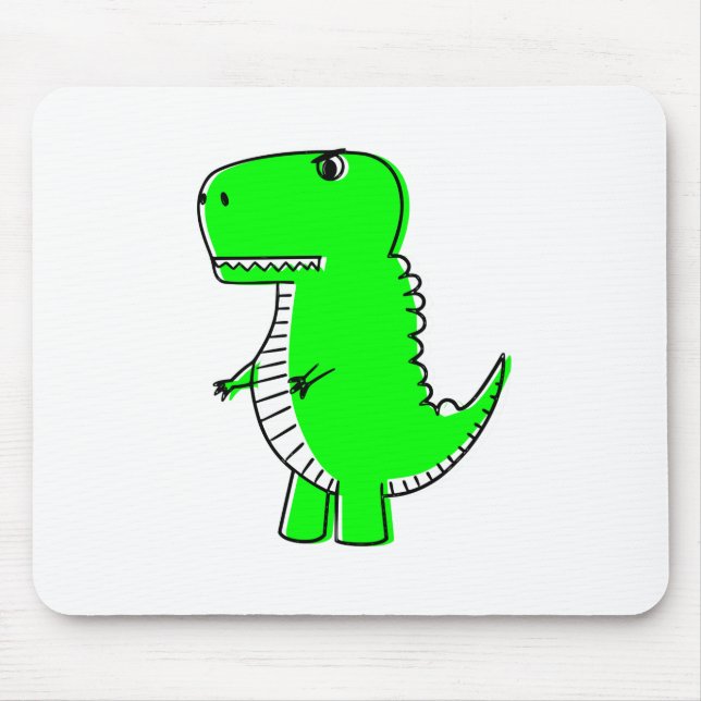 Green Dinosaur Drawing Mouse Mat (Front)