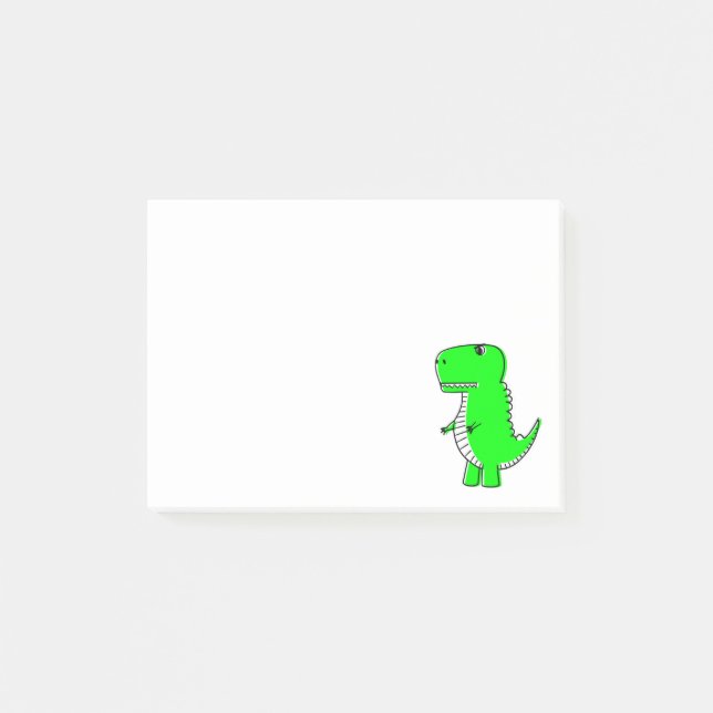 Green Dinosaur Drawing Post-it Notes (Front)