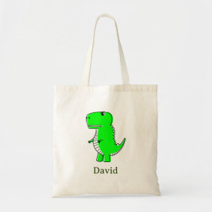 Green Dinosaur Drawing Tote Bag