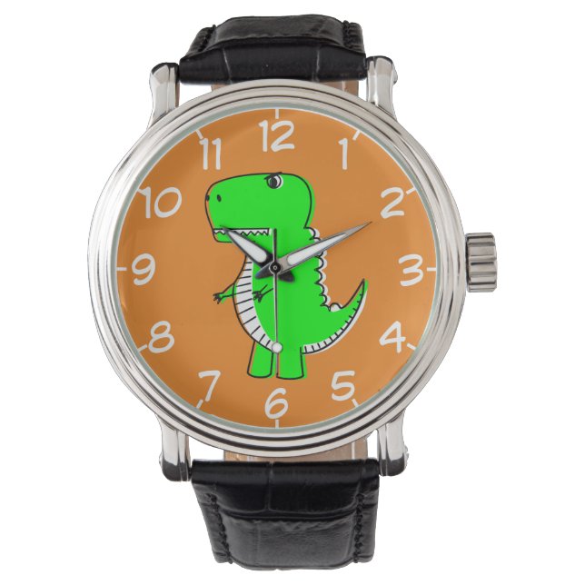 Green Dinosaur Drawing  Watch (Front)