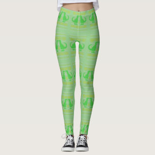 green dinosaur hanukkah ugly sweater leggings