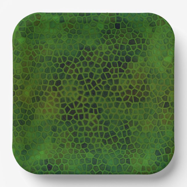 Green Dinosaur Hide Paper Plate (Front)