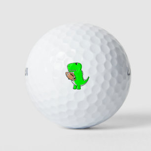 Green Dinosaur Loves Football Golf Balls