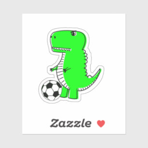 Green Dinosaur Loves Soccer