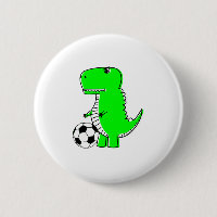 Green Dinosaur Loves Soccer
