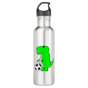 Green Dinosaur Loves Soccer 710 Ml Water Bottle