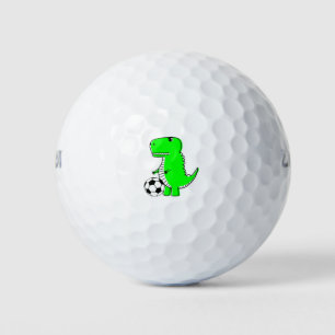 Green Dinosaur Loves Soccer Golf Balls