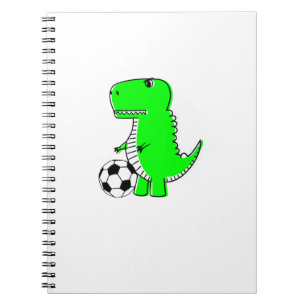 Green Dinosaur Loves Soccer Notebook