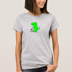 Green Dinosaur Loves Soccer T-Shirt