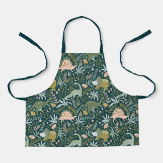 Green Dinosaur Pattern Apron