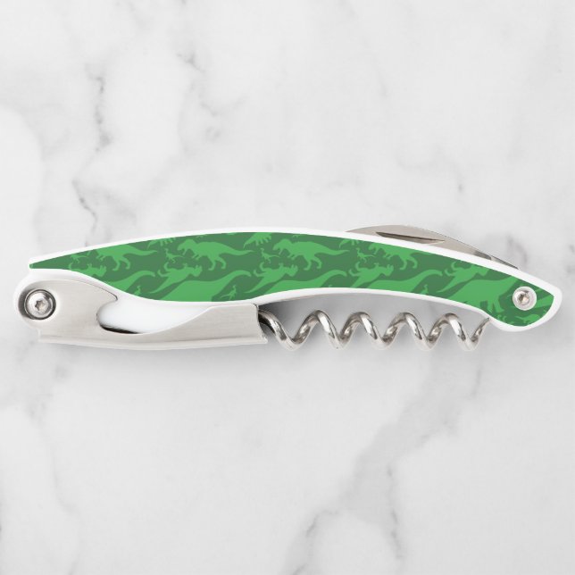 Green Dinosaur Pattern Corkscrew (Front)