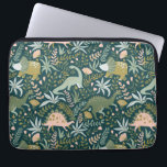 Green Dinosaur Pattern Laptop Sleeve<br><div class="desc">Check out this design featuring a green dinosaur pattern.</div>