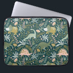 Green Dinosaur Pattern Laptop Sleeve<br><div class="desc">Check out this design featuring a green dinosaur pattern.</div>