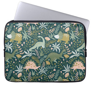 Green Dinosaur Pattern Laptop Sleeve