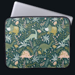 Green Dinosaur Pattern Laptop Sleeve<br><div class="desc">Check out this design featuring a green dinosaur pattern.</div>