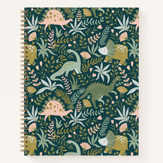 Green Dinosaur Pattern Notebook