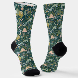 Green Dinosaur Pattern Socks